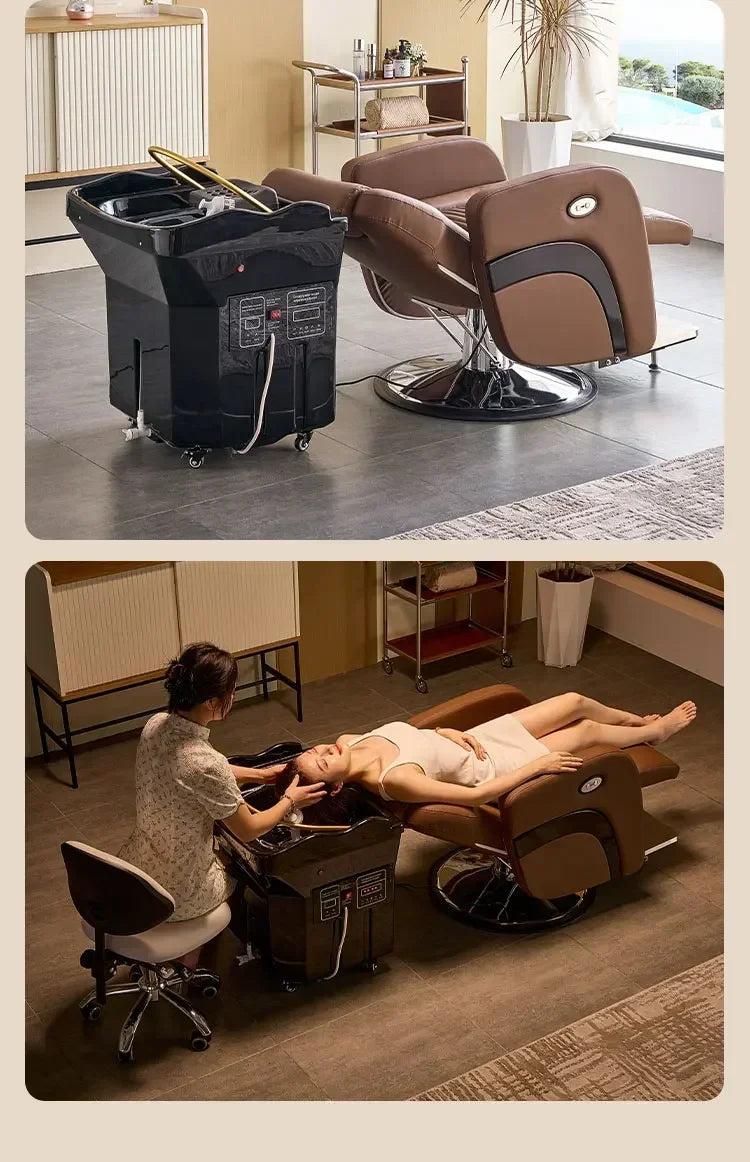 Portable Head Spa Bed With Water Tank | Professional Mobile Shampoo Basin Massage Chairs Tidesmit
