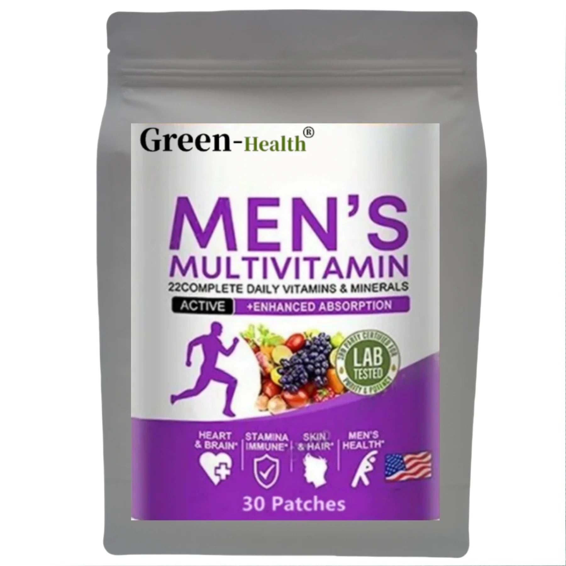 Tidesmit Men's Daily Multivitamin Patch: 22 Essential Vitamins for Energy, Immunity, and Optimal Men's Health.