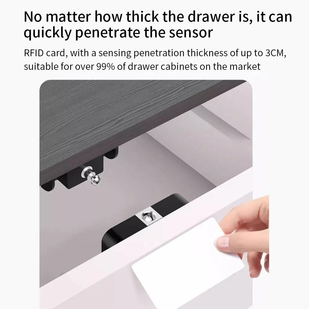 Support Tuya App Bluetooth Cabinet Drawer Invisible Electronic Lock 13.56M RF Card Smart Drawer Lock Keyless