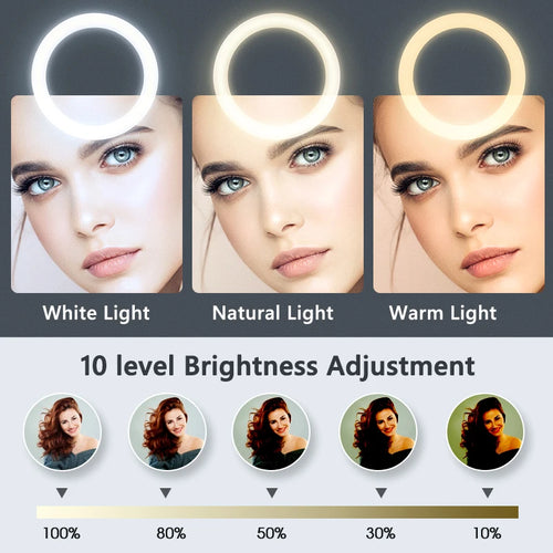 10 Inch LED Ring Light with Adjustable Tripod for Content Creation Tidesmit