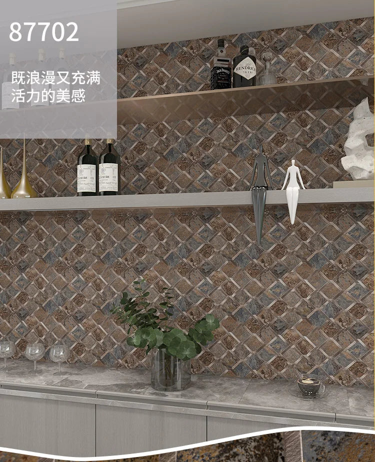 Mosaic Wall Tile Peel and Stick Self Adhesive Wall Stickers Waterproof Aluminum Composite Rectangle Kitchen Bath Tile Backsplash