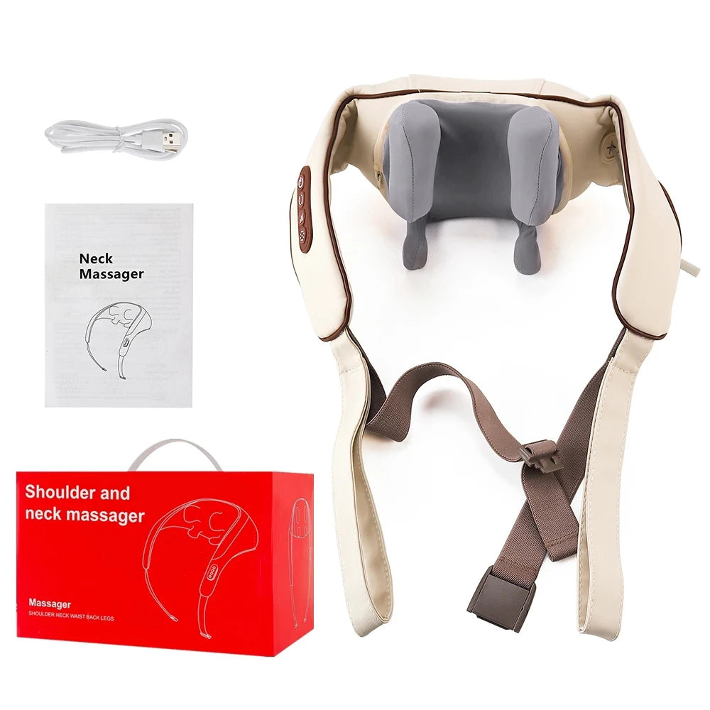 Back Massager Shawl with Heat - Rechargeable Deep Tissue Relief Device Back Massage Instrument Tidesmit