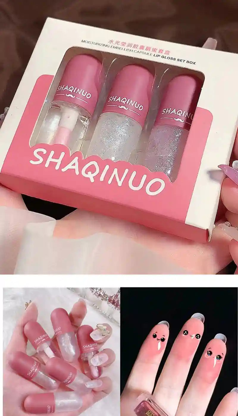 Hydrating Lip Oil Set - Mirror Finish Glossy Tint & Nourishing Lip Care Lip Care Tidesmit