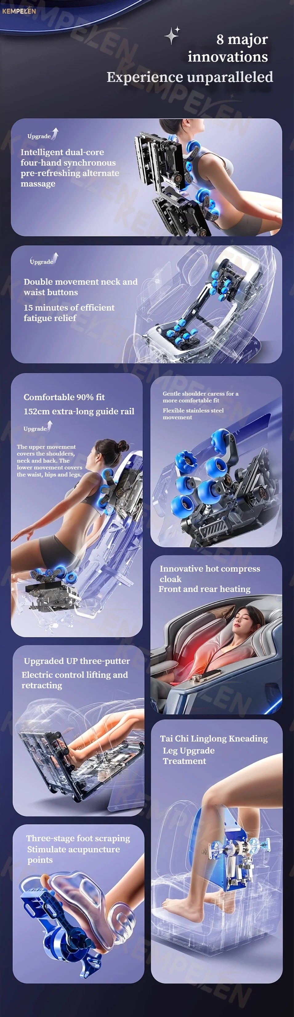 6D Dual-Core Electric Massage Chair with SL Track and Heat Therapy Body Shaping Massage Equipment Tidesmit