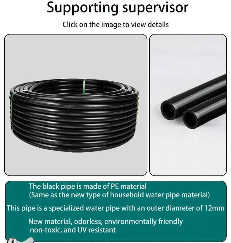 Black PE irrigation pipes coil and straight pipe sections for sprinkler line