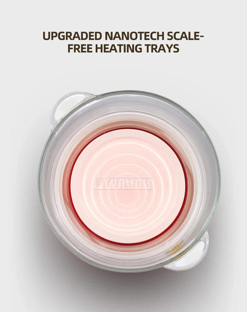 Rice cooker inner heating tray, top view with red circular heating area