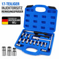 17Pcs Professional Diesel Injector Seat Cutter Cleaner Tool Set Universal Injector Seat Cleaning Kit Carbon Steel Remover Car Flat Reamer Repair Tools