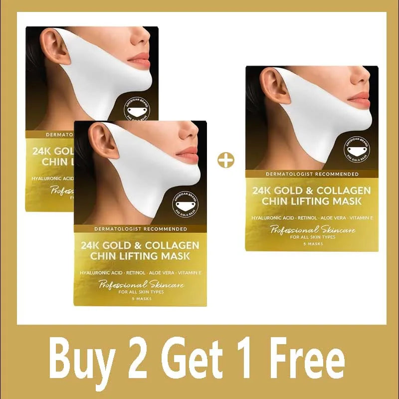Tidesmit 24k gold collagen chin lifting mask for V shape face slimming and neck tightening skin care treatment