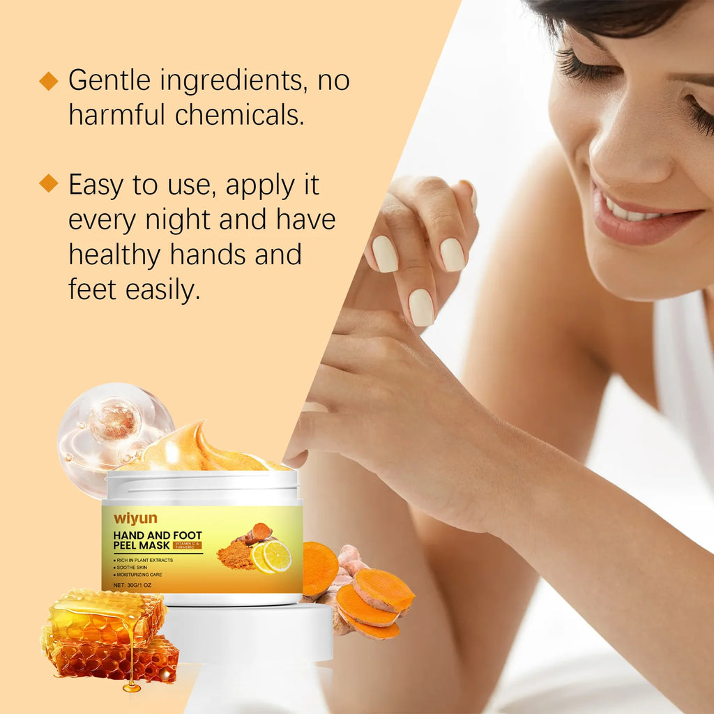 Vitamin C Turmeric Hand Mask for Exfoliation and Skin Repair - Tidesmit Scrubs Treatments Tidesmit