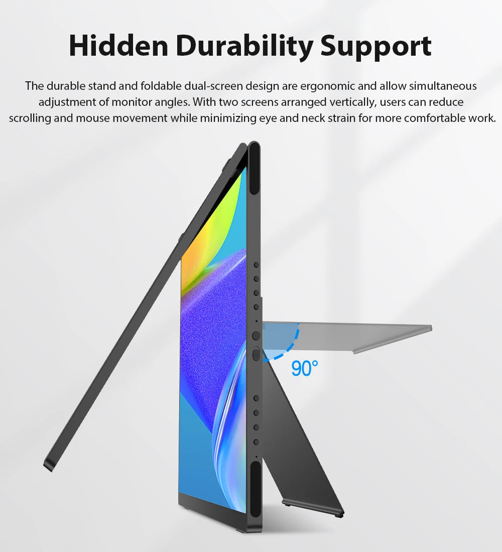 UPERFECT Laptop Screen Extender 15.6" 1080P Dual Screen with Speaker HDMI USB-C Triple Monitor for Laptop MacBook Surface PC Xbo