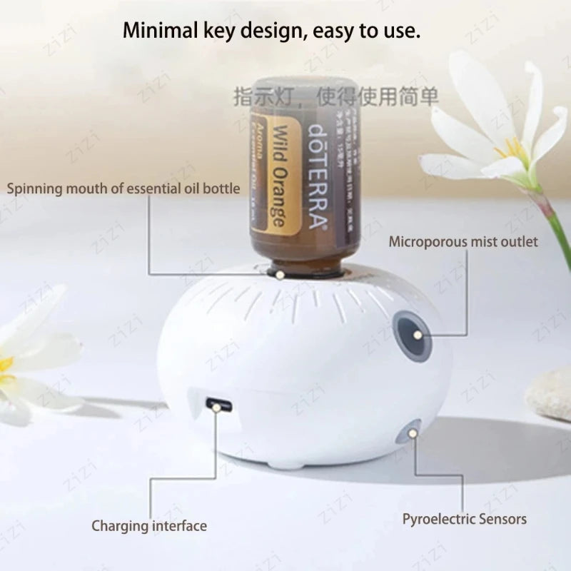 Pure Essential Oil Bubble Waterless Aromatherapy Machine Wireless Induction Portable Atomization Aromatherapy Machine