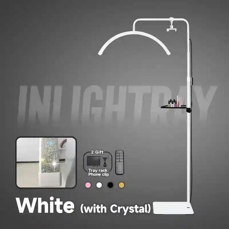 LED Eyelash Extension Light - Adjustable Half Moon Beauty Lamp White Crystal China Mainland Tidesmit