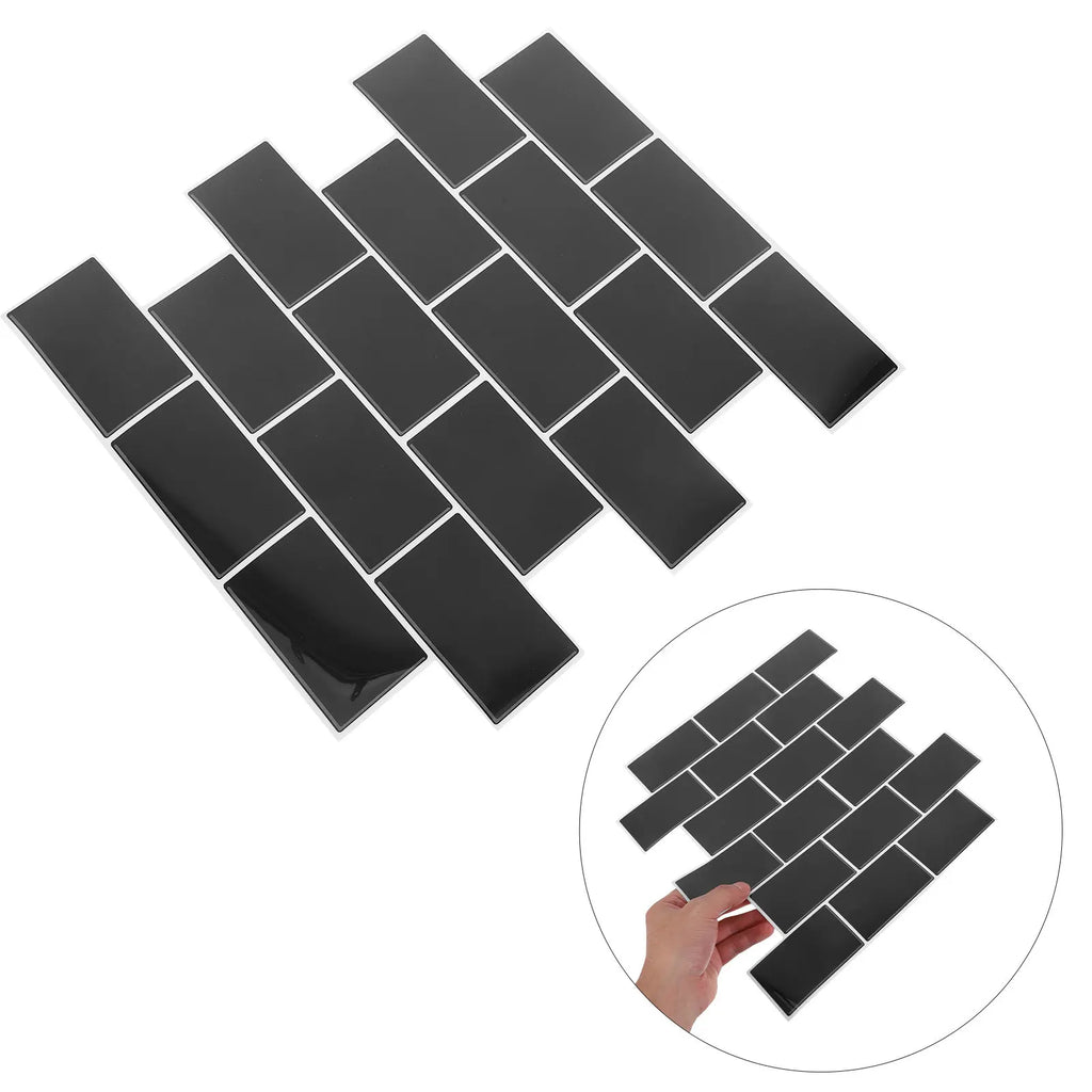 6Pcs Peel and Stick Backsplash Tiles Waterproof Oil Resistant Self Adhesive Subway Style Wall Stickers for Kitchen Bathroom