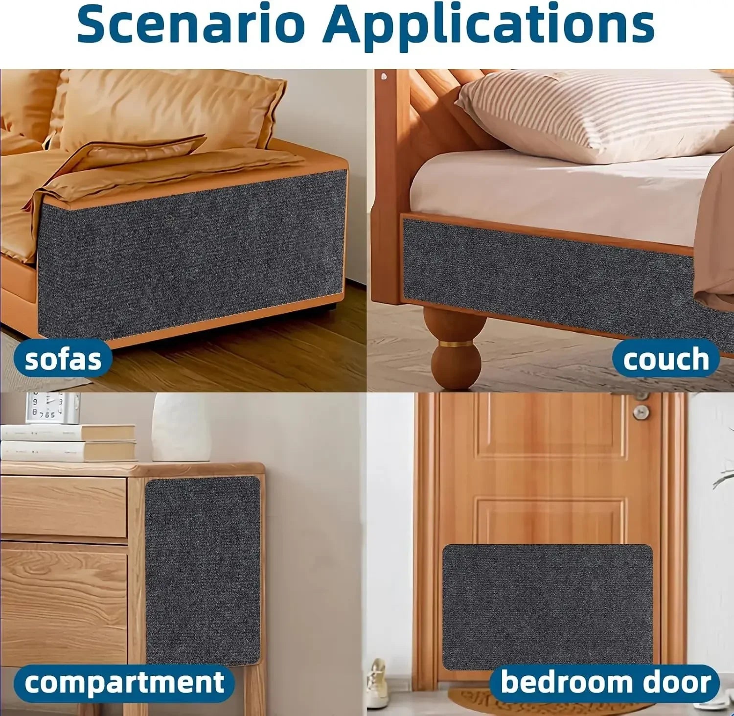 DIYSelf-Adhesive Cat Scratching Mat Trimmable Cat Carpet Cat Scratching Carpet Corner Wall Cat  Scratch Sofa Furniture Protector