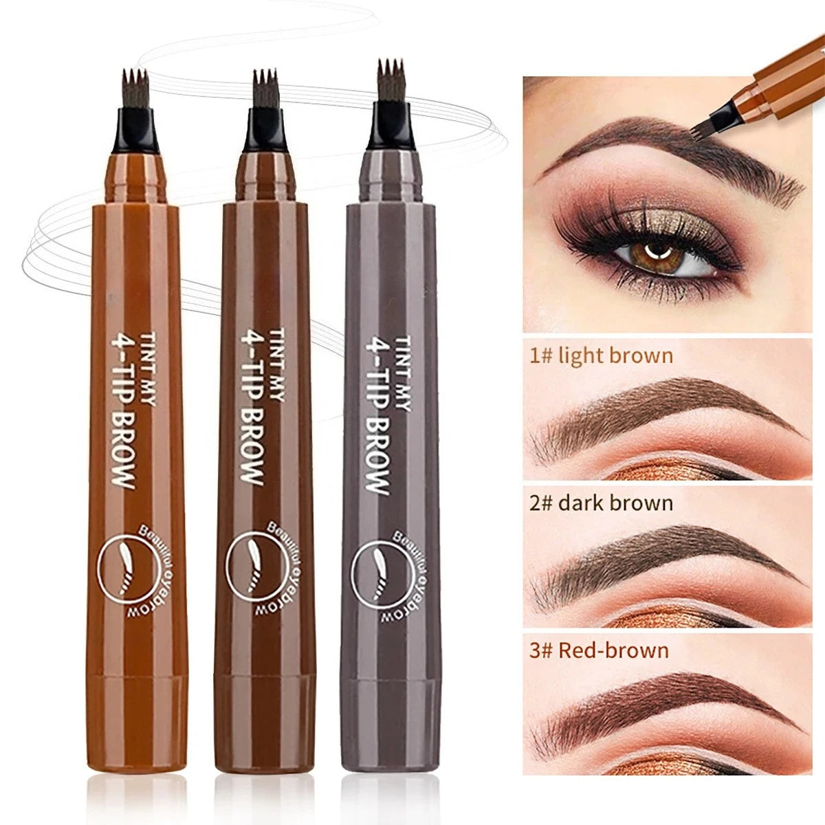 Four-Pronged Eyebrow Pencil - Smudge-Proof PMU Microblading Pen Permanent Makeup Machines Tidesmit