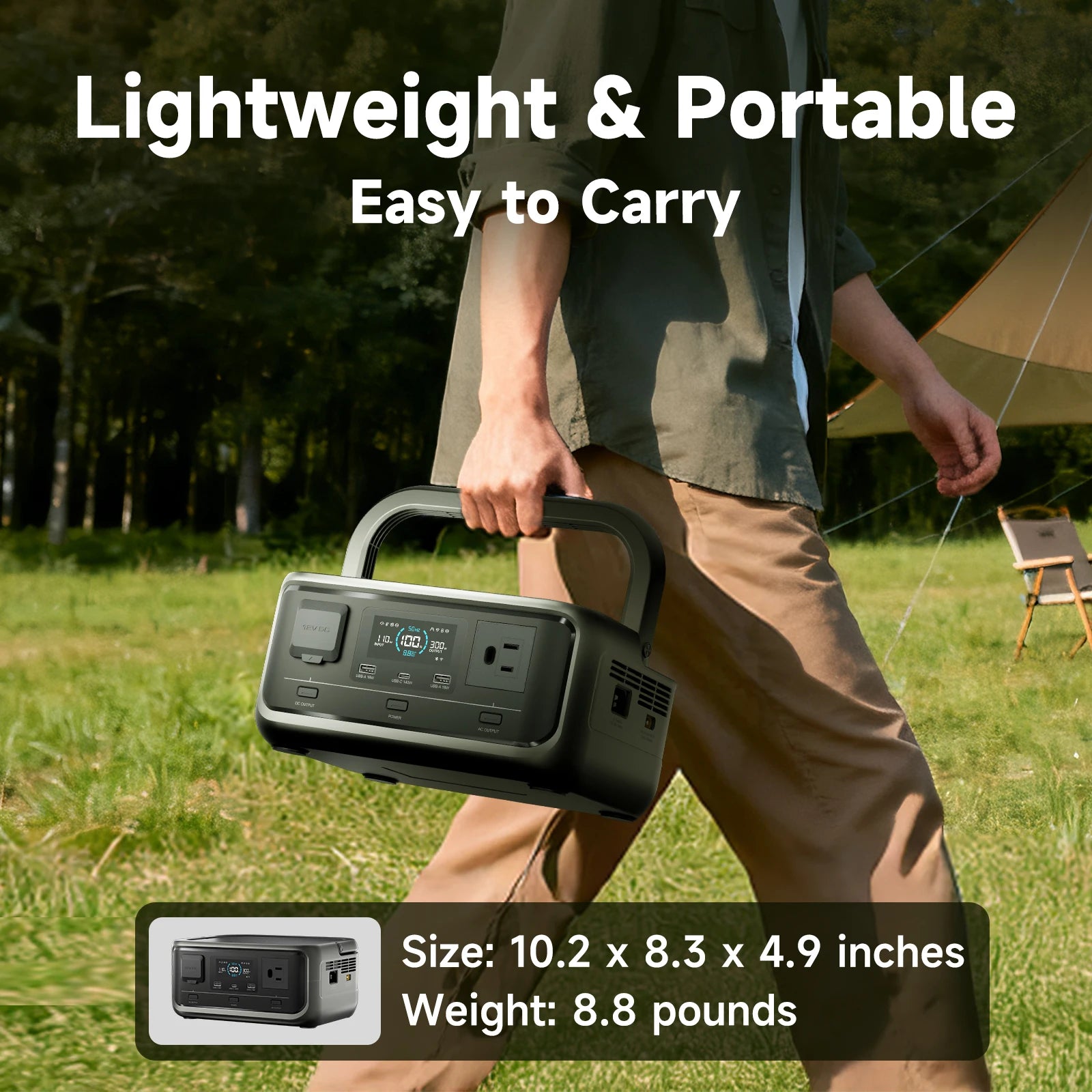 Portable Power Station 256Wh LiFePO4 with 100W Solar Panel Bundle Tidesmit