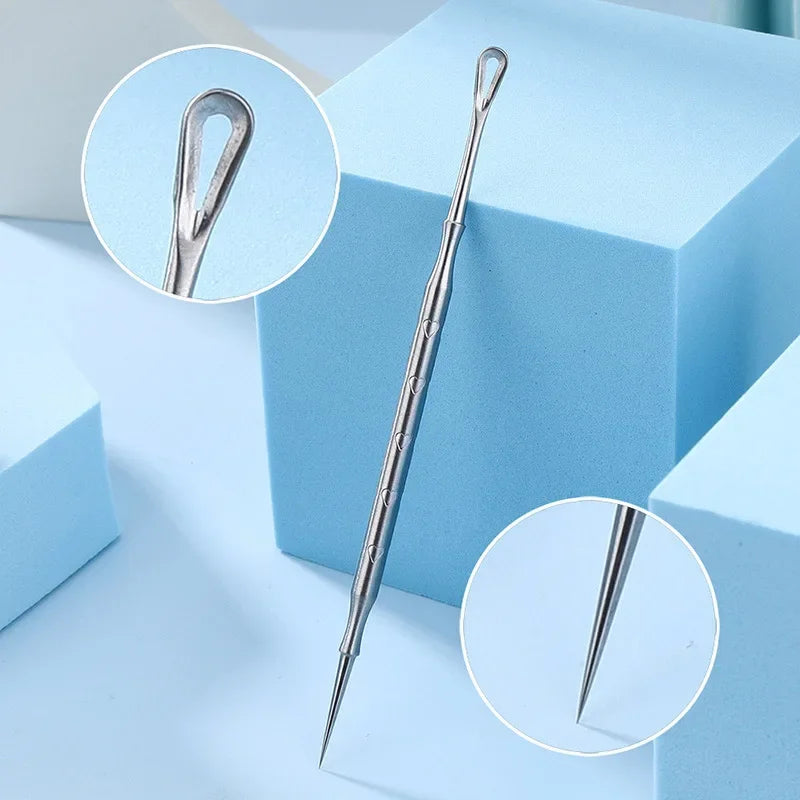 Blackhead Remover Tool Kit 4pc - Professional Stainless Steel Acne Set Scrubs Treatments Tidesmit