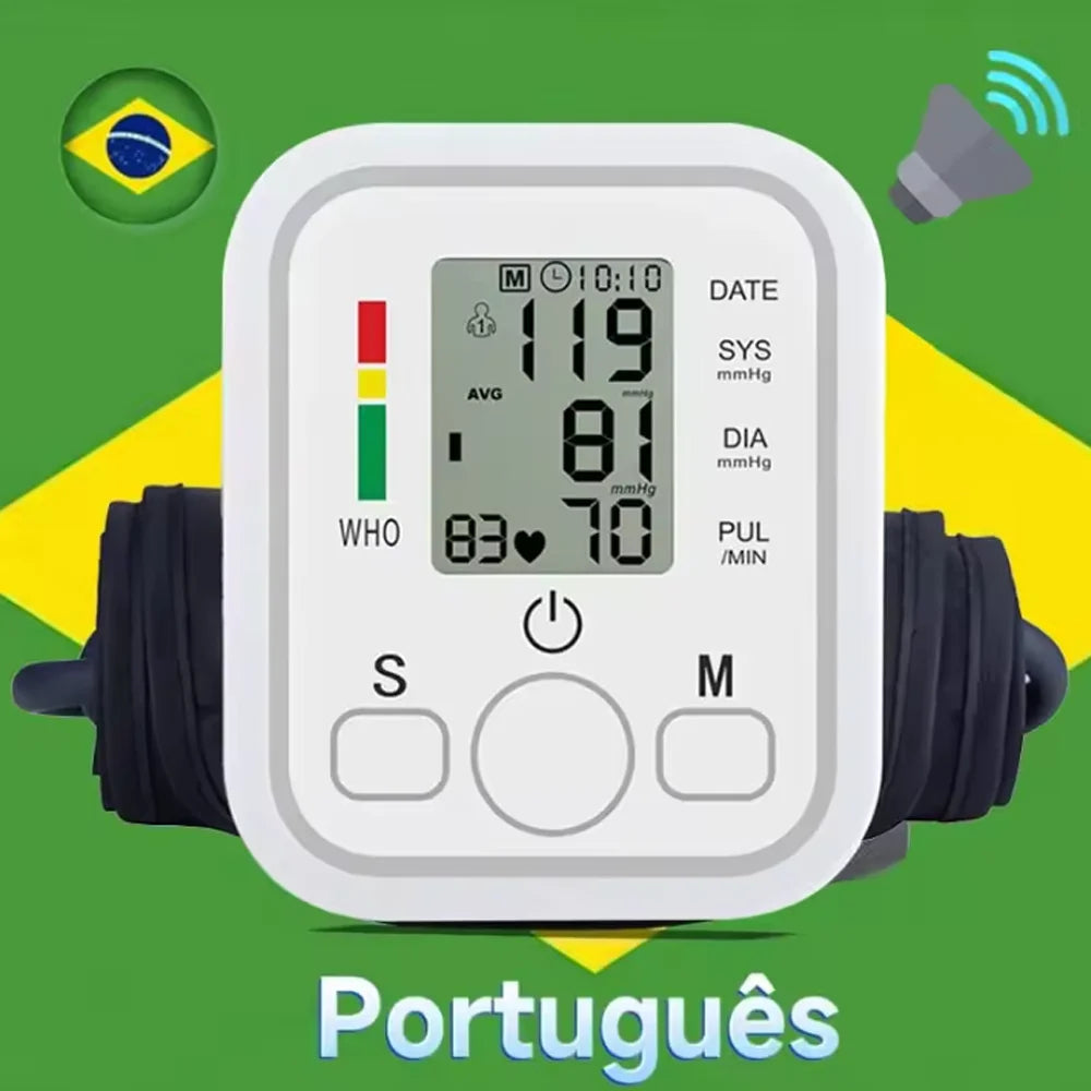 Blood Pressure Meter Digital Automatic Tonometer Upper Arm Blood Pressure Monitor Medical Tensiometer Sphygmomanometer Measure