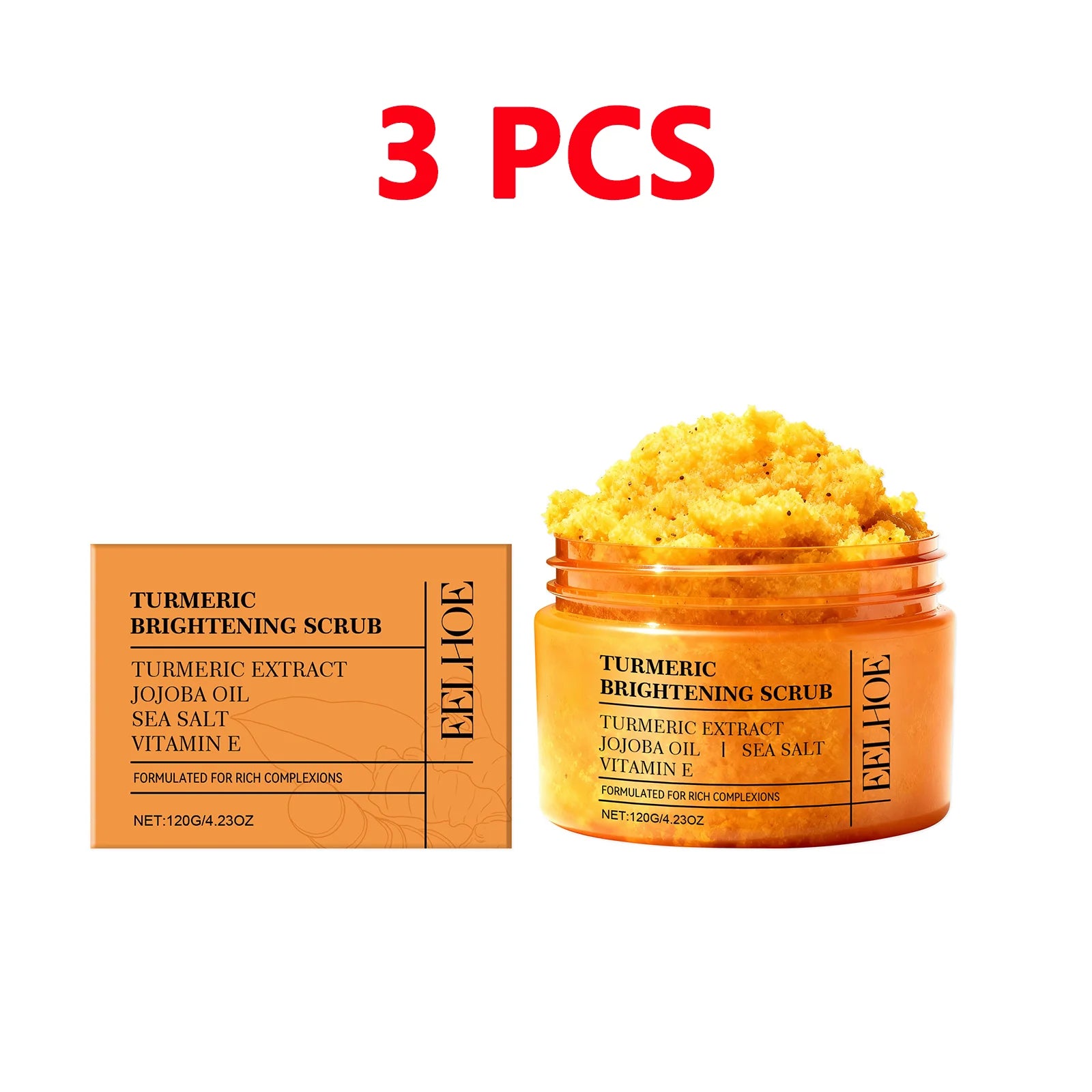 Turmeric Body Scrub | Natural Exfoliating Skin Polish - 1pcs & 3pcs Scrubs Treatments 3pcs Tidesmit