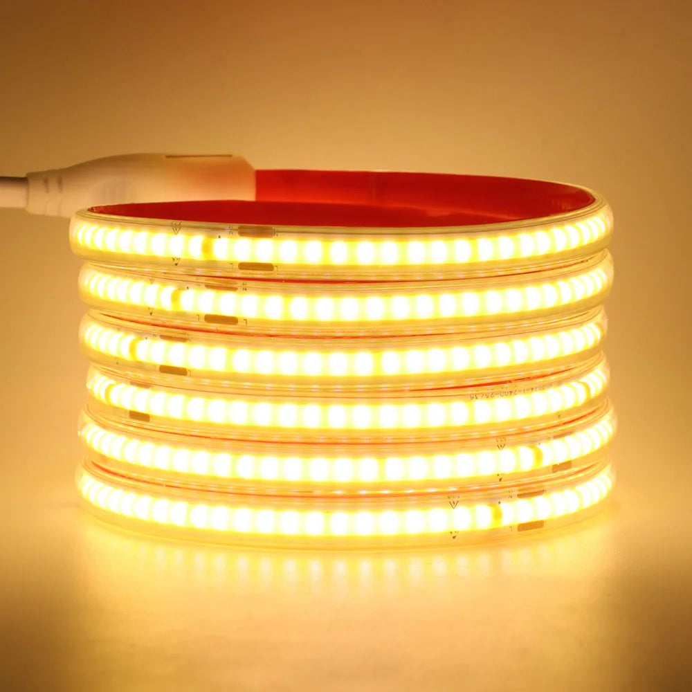 220V RA90 COB LED Strip Light Bright Waterproof Driver Build In 10cm Can Be Cut 240LEDs/M Flexible Adhesive Tape Home Decoration