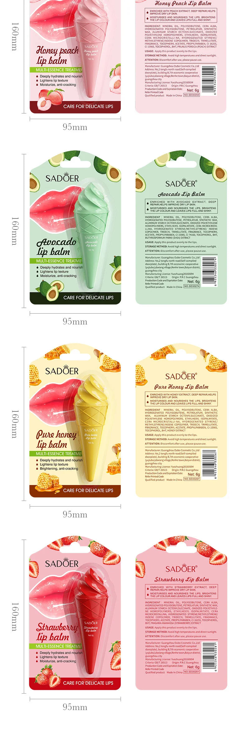 Moisturizing Lip Balm for Dry Lips - Cruelty-Free Nourishing Formula Lip Care Tidesmit