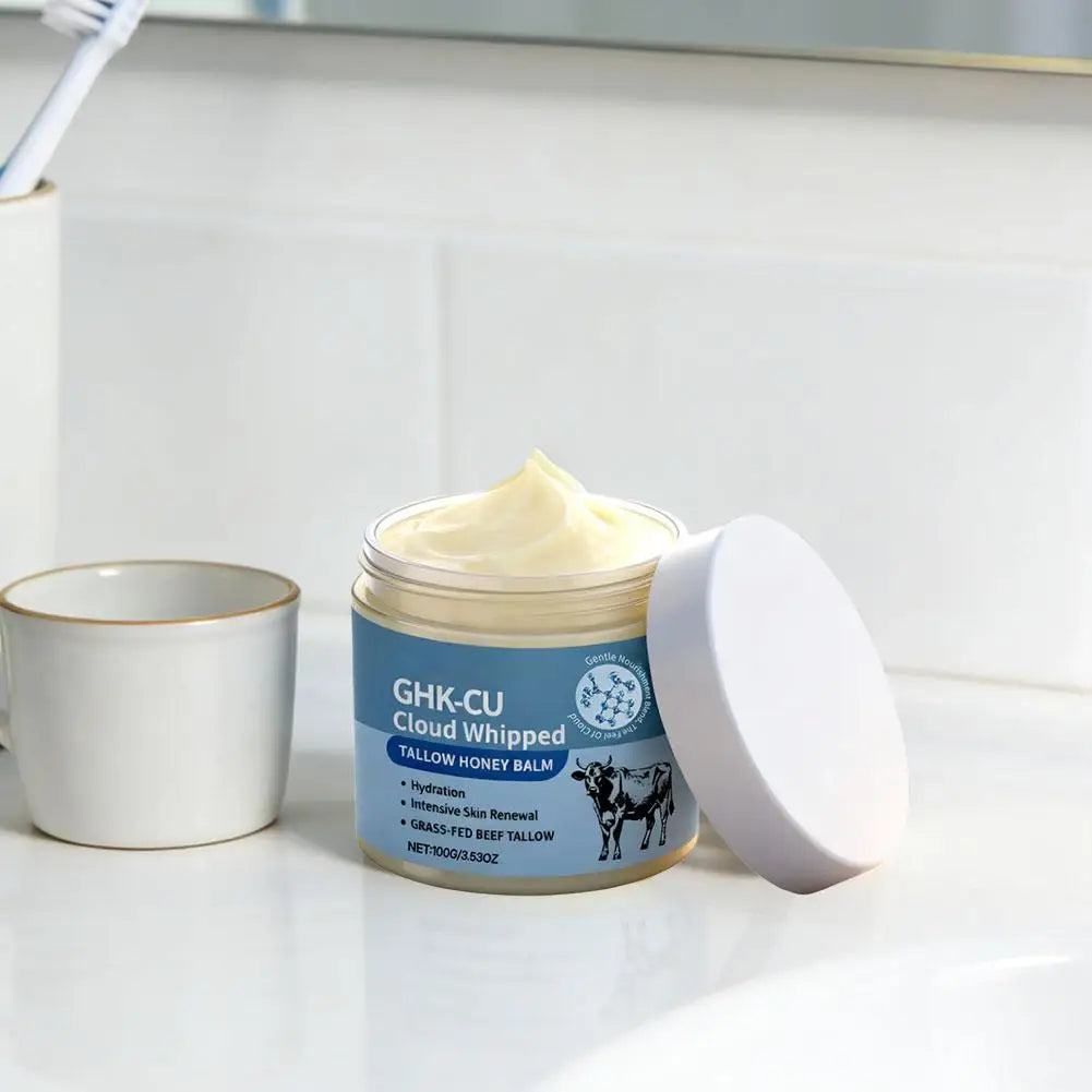 Tallow Honey Balm 100g Grass-Fed Moisturizer Hydration Nourishing Gentle Skin Renewal Cloud Whipped Formula