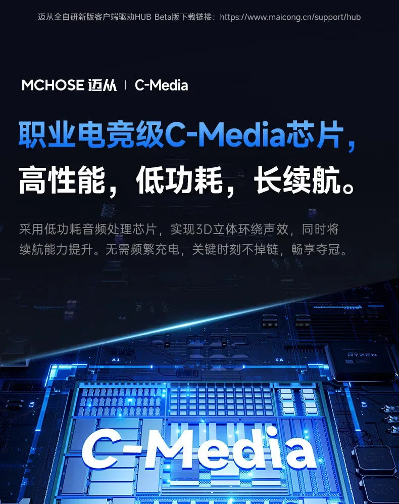 MCHOSE V9 Pro Wireless Gaming Headset: Four-Mode Connectivity Tidesmit Tidesmit