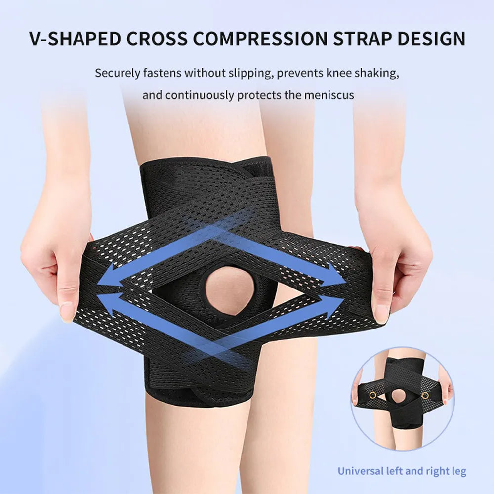 1PC Compression Knee Brace Support, Knee Wrap with Side Stabilizers for Knee Pain, Running, Meniscus Tear, ACL, Arthritis Relief