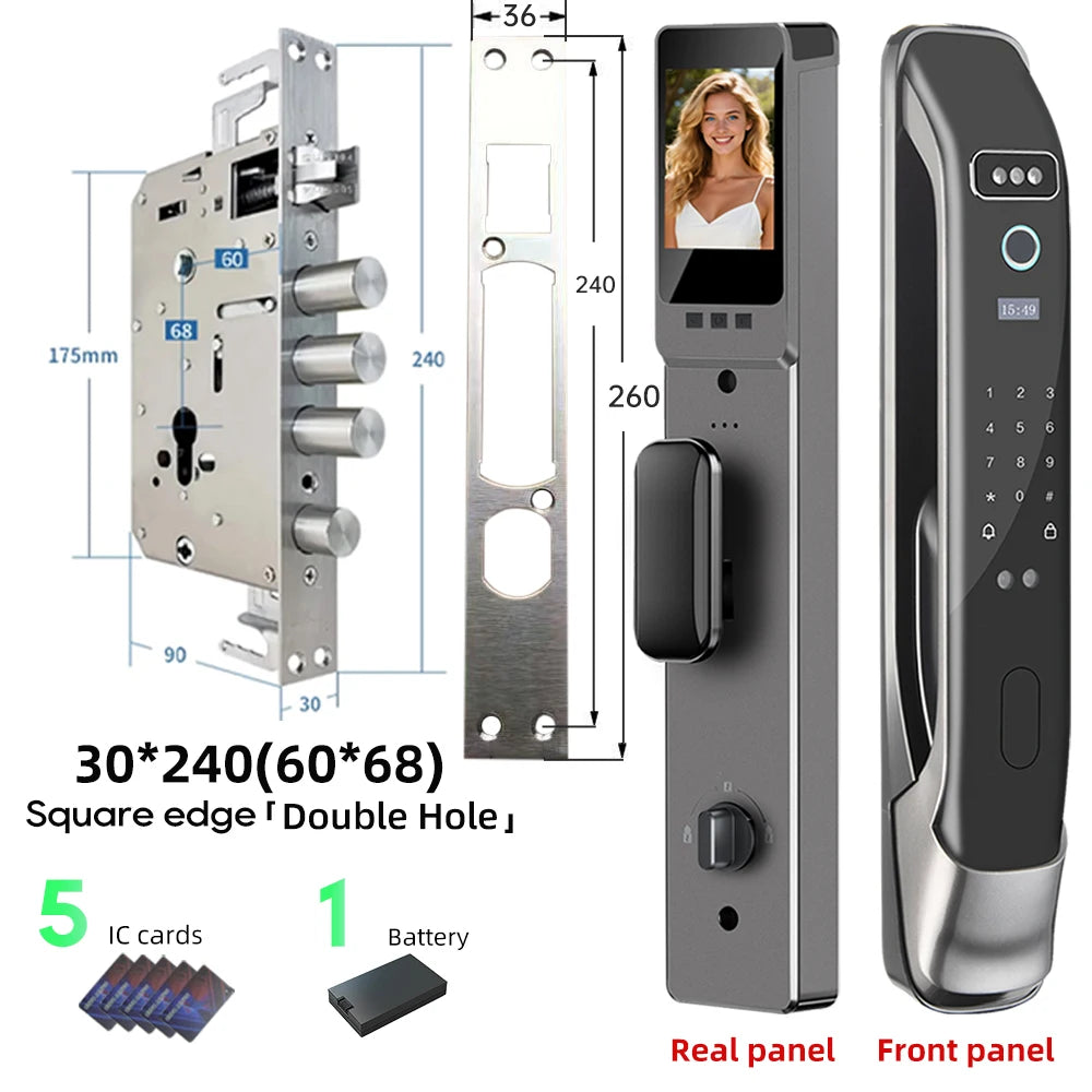 3D Face Recognition Smart LOCK Unlock Digital Door Lock With Camera FIngerprint Password Unlock Keyless Electronic Door Lock