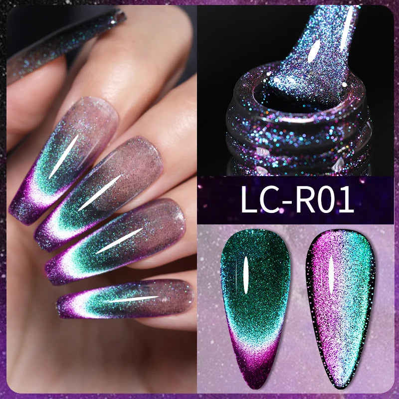 Magnetic Cat Eye Gel Nail Polish – Reflective UV Soak Off Kit Permanent Makeup Machines LC-R01 Tidesmit