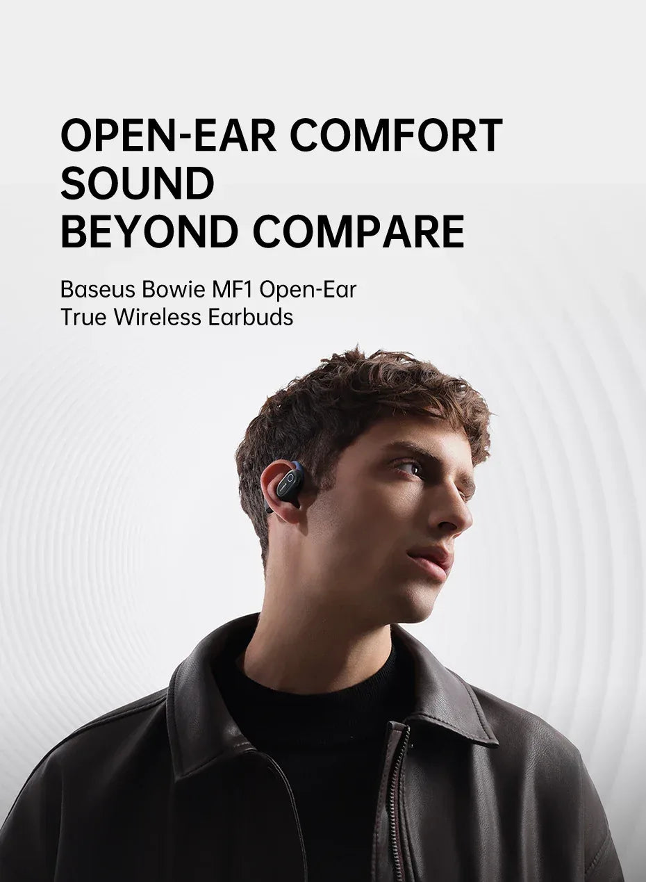 Baseus Bowie MF1/Eli 15i Fit Open-Ear Sport Wireless Earphones Bluetooth 5.4 EarHooks Big Bass Sport Earbuds 60Hrs Playtime Tidesmit