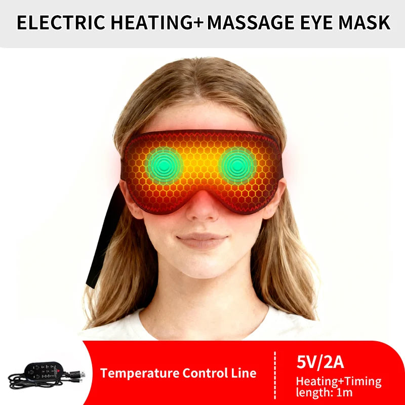 Electric Heated Massage Eye Mask for Eye Fatigue and Deep Relaxation Relaxation Treatment 5V-M Tidesmit