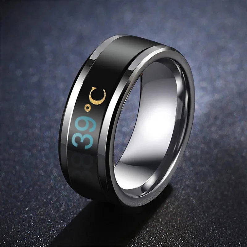 Stainless Steel Temperature Ring Mood Emotion Feeling Intelligent Temperature Sensitive Rings for Men Women Waterproof Jewelry Tidesmit