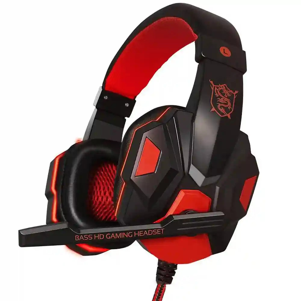 Wired Gaming Headphones with Mic – Adjustable Bass PC Over-Ear Headset Tidesmit