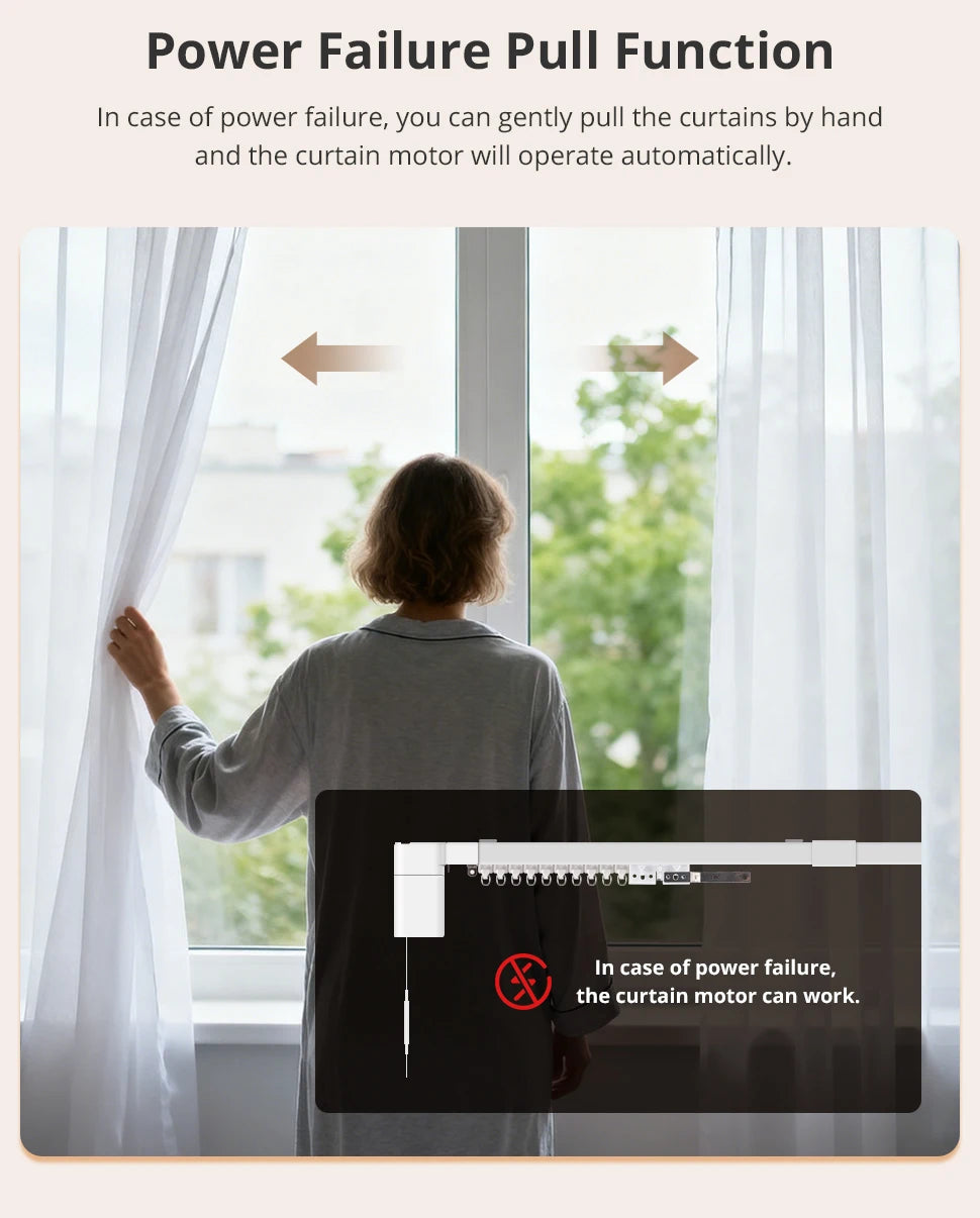 Matter Thread Smart Electric Curtain Motor for Automated Home Track Systems Tidesmit