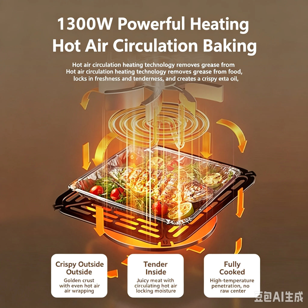 15L Visible Air Fryer Oven Retro Pink Multifunctional Toaster Oven Oil-Free Baking Mini Electric Oven 15.85QT Countertop Oven