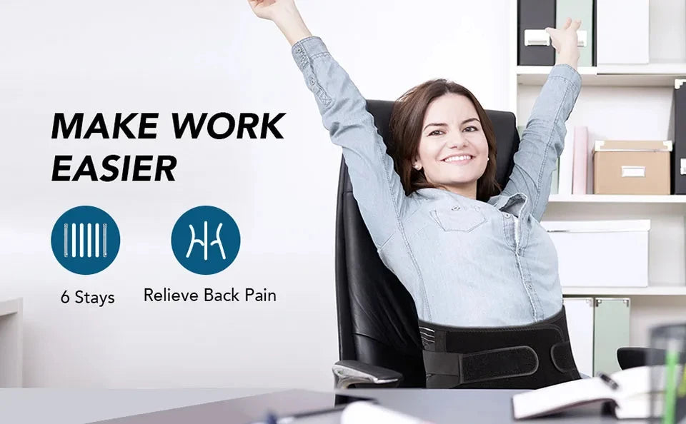 Back Support Brace for Lower Back Pain - Breathable Ergonomic Design Back Massage Instrument Tidesmit