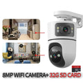 8MP WiFi IP Camera With Adjustable Bracket Dual Lens Security Wireless Surveillance Cameras Onvif 10X Zoom Baby Monitor Mini Cam
