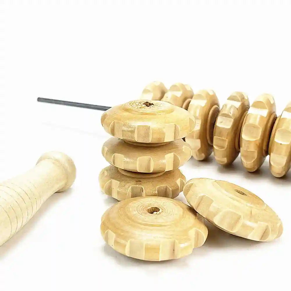 Wooden Massage Roller for Cellulite Reduction - 12 Round Model Massage Roller Tidesmit