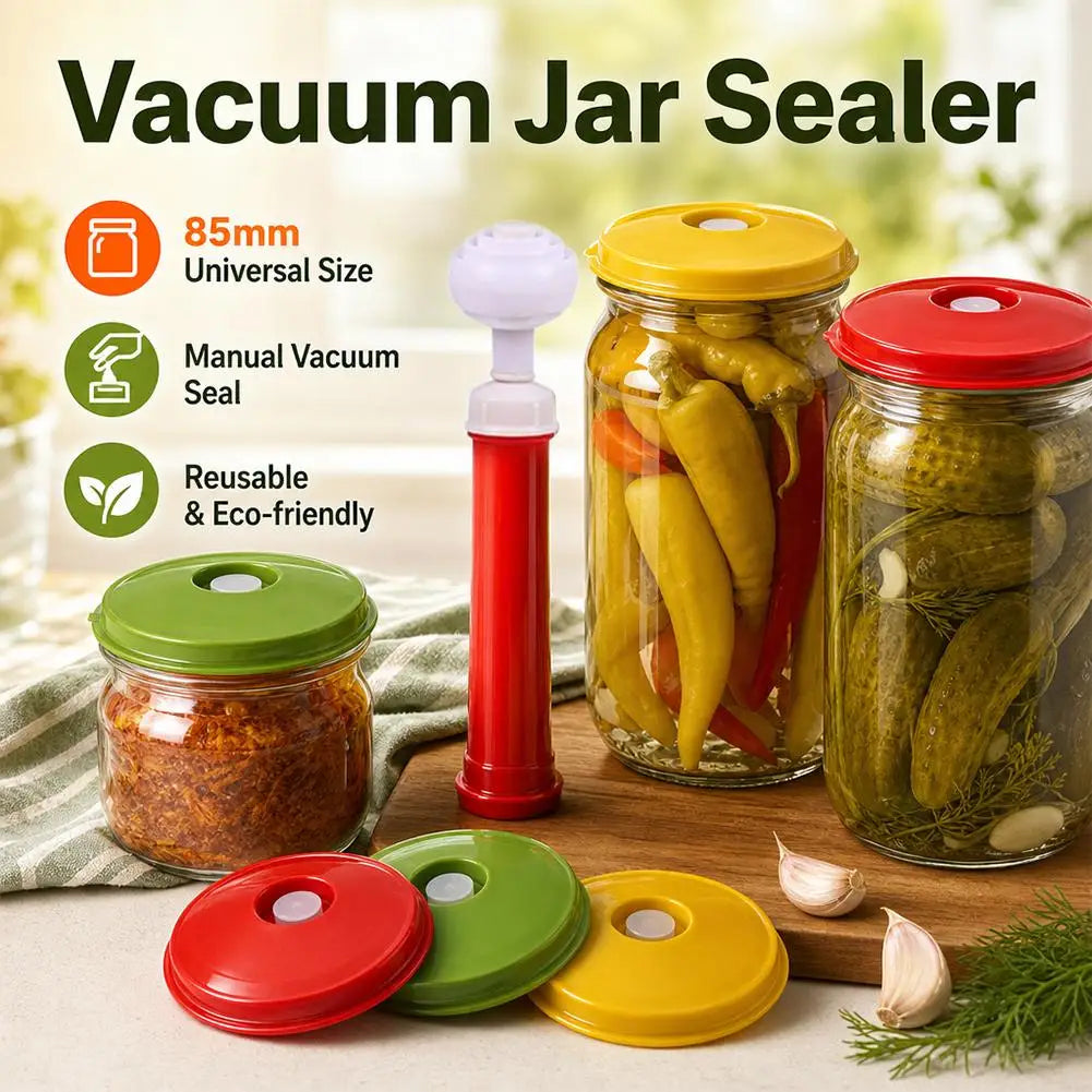 Vacuum Sealer Jar Lids With Vacuum Pump,Reusable Pickle Jar Sealing Covers,Food Storage Accessories For Home Jar Can