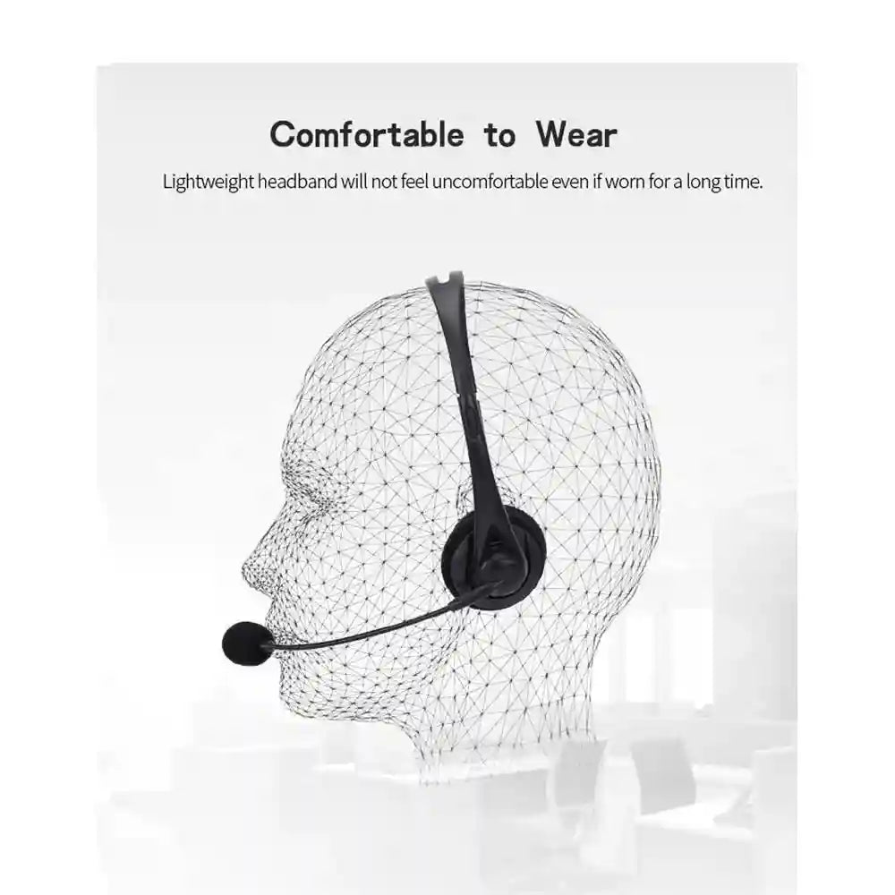 Computer Headset with Noise Cancelling Mic - USB & 3.5mm Options Tidesmit