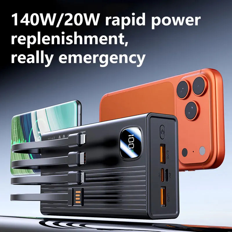 Tidesmit 200000mAh Portable Power Bank - Fast Charging USB-C Travel Battery Tidesmit