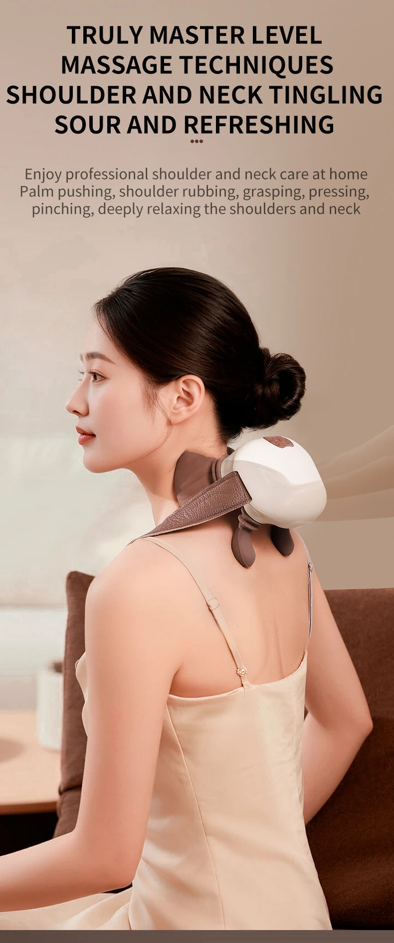 Portable Neck Massager: Deep Tissue Muscle Relief with Heat Therapy Massage Cushion Tidesmit