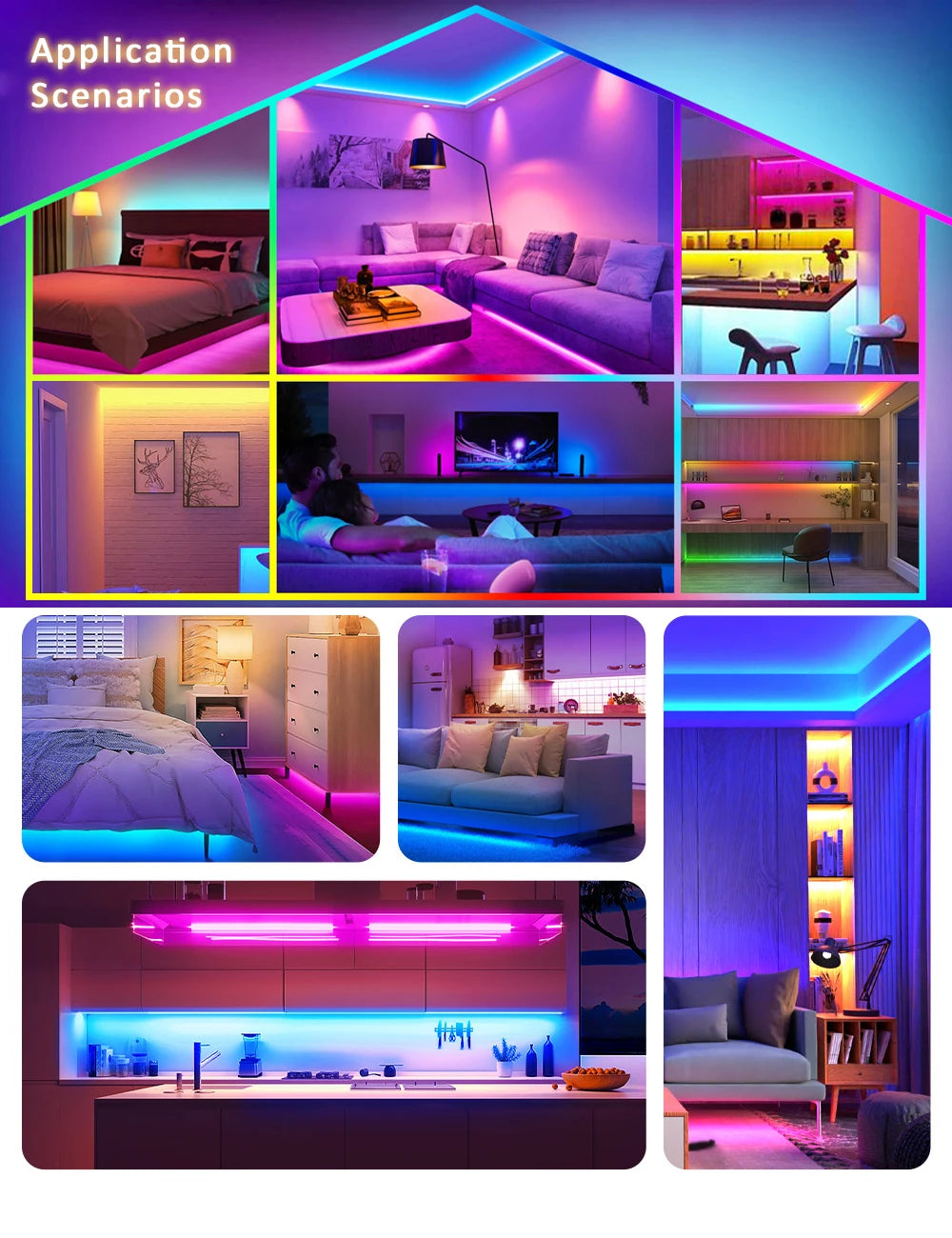WS2811 COB RGBIC LED Strip DC24V 5M 10M 20M 30M RGB IC Horse Running Water Flowing Lights Tape Diode Ribbon Room Decoration Lamp