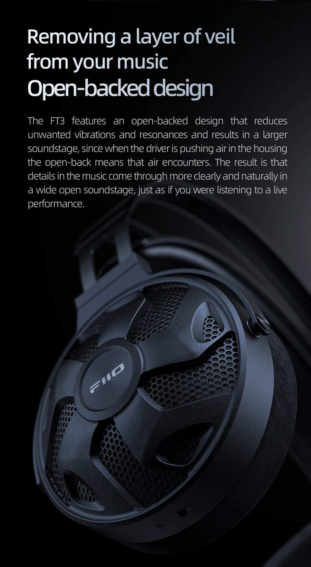 FiiO FT3 Open-Back Headphones with 60mm Dynamic Drivers Tidesmit