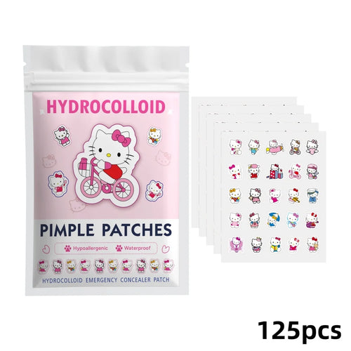 Hello Kitty hydrocolloid pimple patches pouch, 125 count pack with cute cartoon design