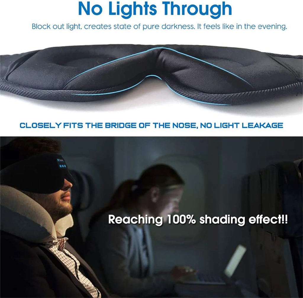Sleeping Headphones Eye Mask - Bluetooth Wireless Sleep Mask for Travel Tidesmit