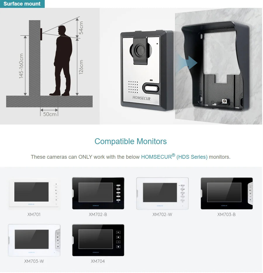 XC005 Outdoor Station Intercom Camera L Model for HOMSECUR XSL Video Doorbell System Model