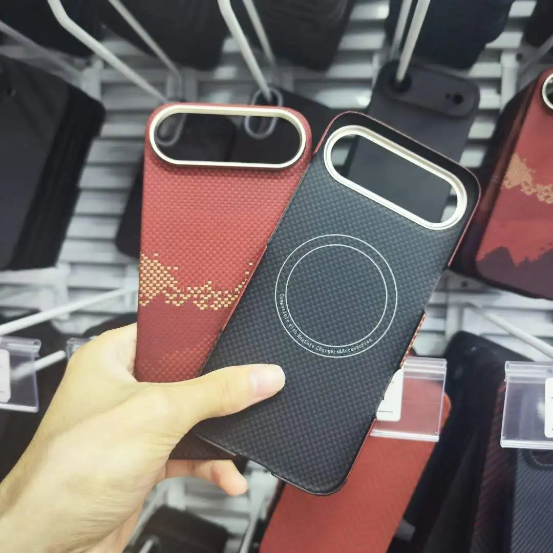 iPhone 17 Air Kevlar Case - Slim Aramid Fiber Shock-Absorbing Cover Red iPhone Air Tidesmit
