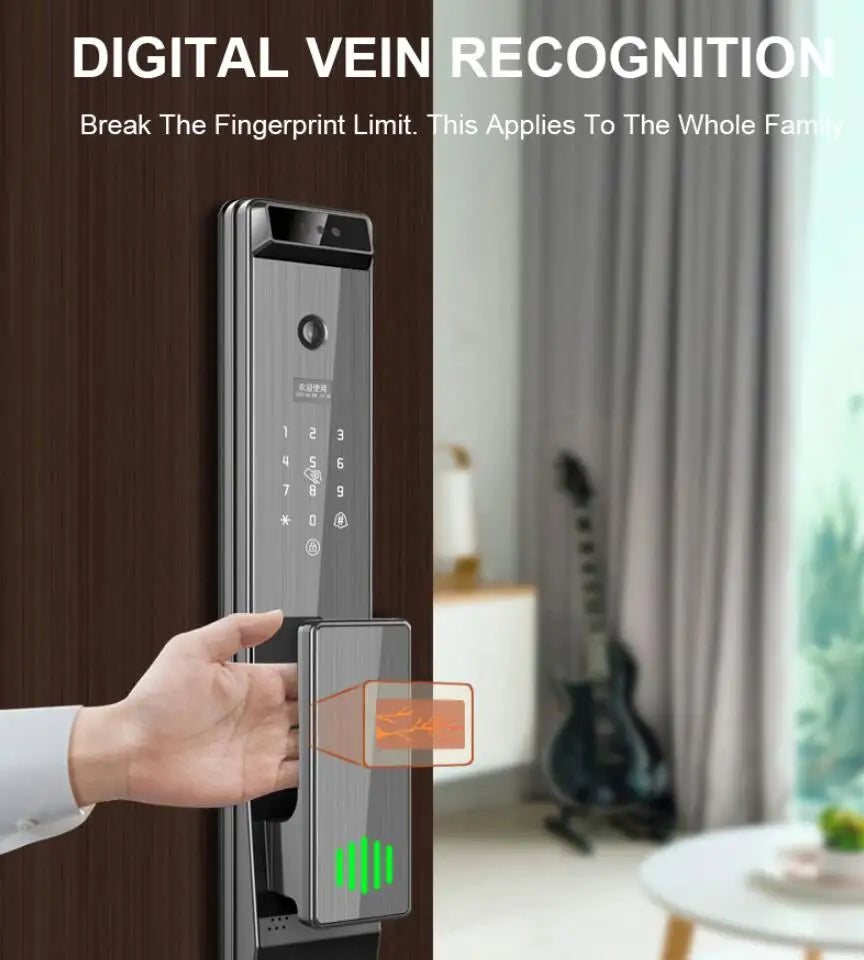 Hot Selling Tuya Smart Door Lock with WiFi APP & Tuya Smart Camera Fingerprint Face Recognition & Key Password Card Smart Lock